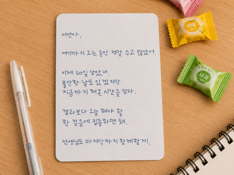A7 카드 · AI 핸드라이팅 로봇이 쓰는 손글씨 감성 카드